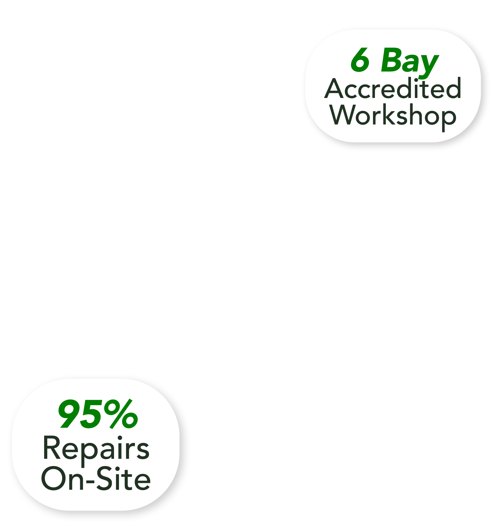 6 Bay Accredited Workshop, 95% Repairs On-Site